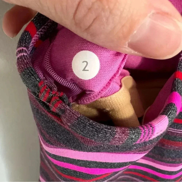 Lululemon Power  Y Tank Top Pink And Gray Stripe - Picture 10 of 10